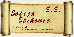 Sofija Stiković vizit kartica